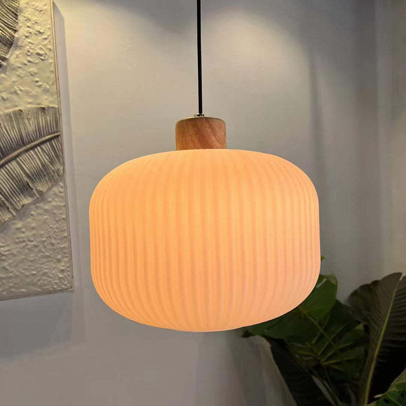 Ozawa wood glass pendant light, contemporary lighting Ozawa Modern Wood Glass Pendant Light