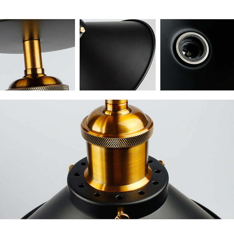 Close-up of Alessio industrial ceiling light details.