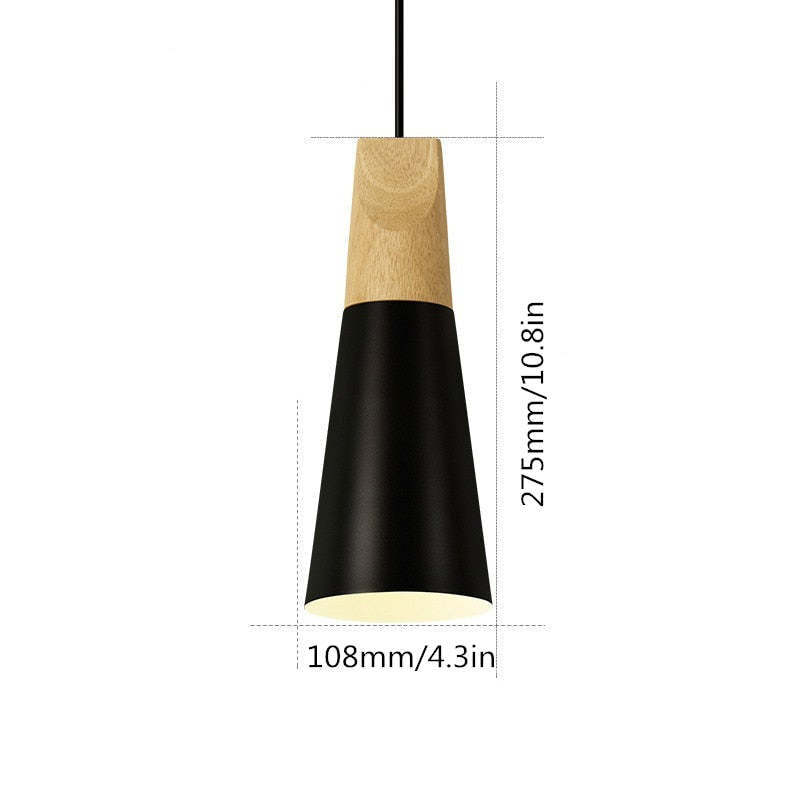 Morandi pendant light dimensions, wood and metal