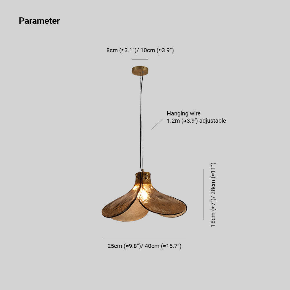 Carins flower pendant light dimensions. Retro glass lighting.