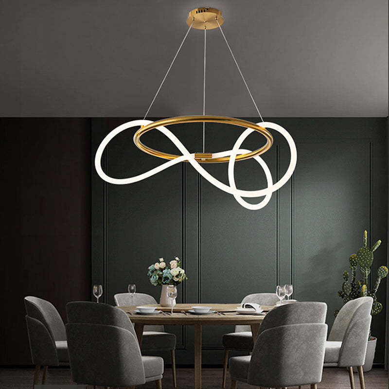 Louise Curved LED Ceiling Light over dining room table
