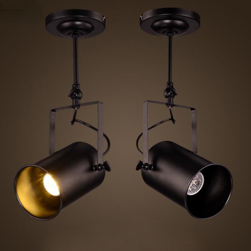 Two Alessio black vintage semi-flush ceiling lights.