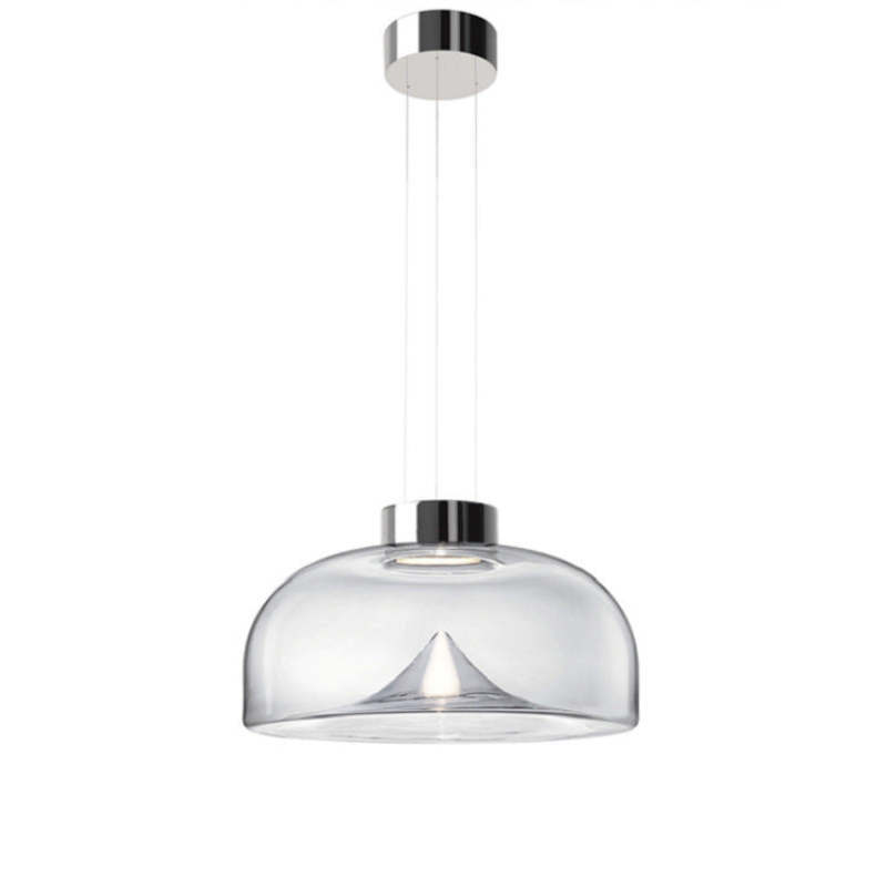 Modern pendant light with mountain design glass shade