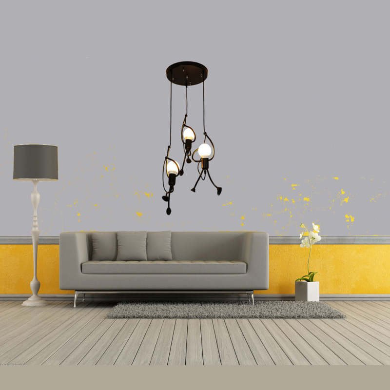 Modern living room with Salgado Iron Man pendant light