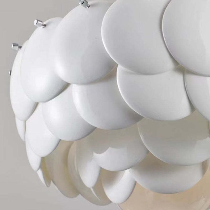 Lottie White Chandelier: Ceramic Leaf Art Deco Lighting