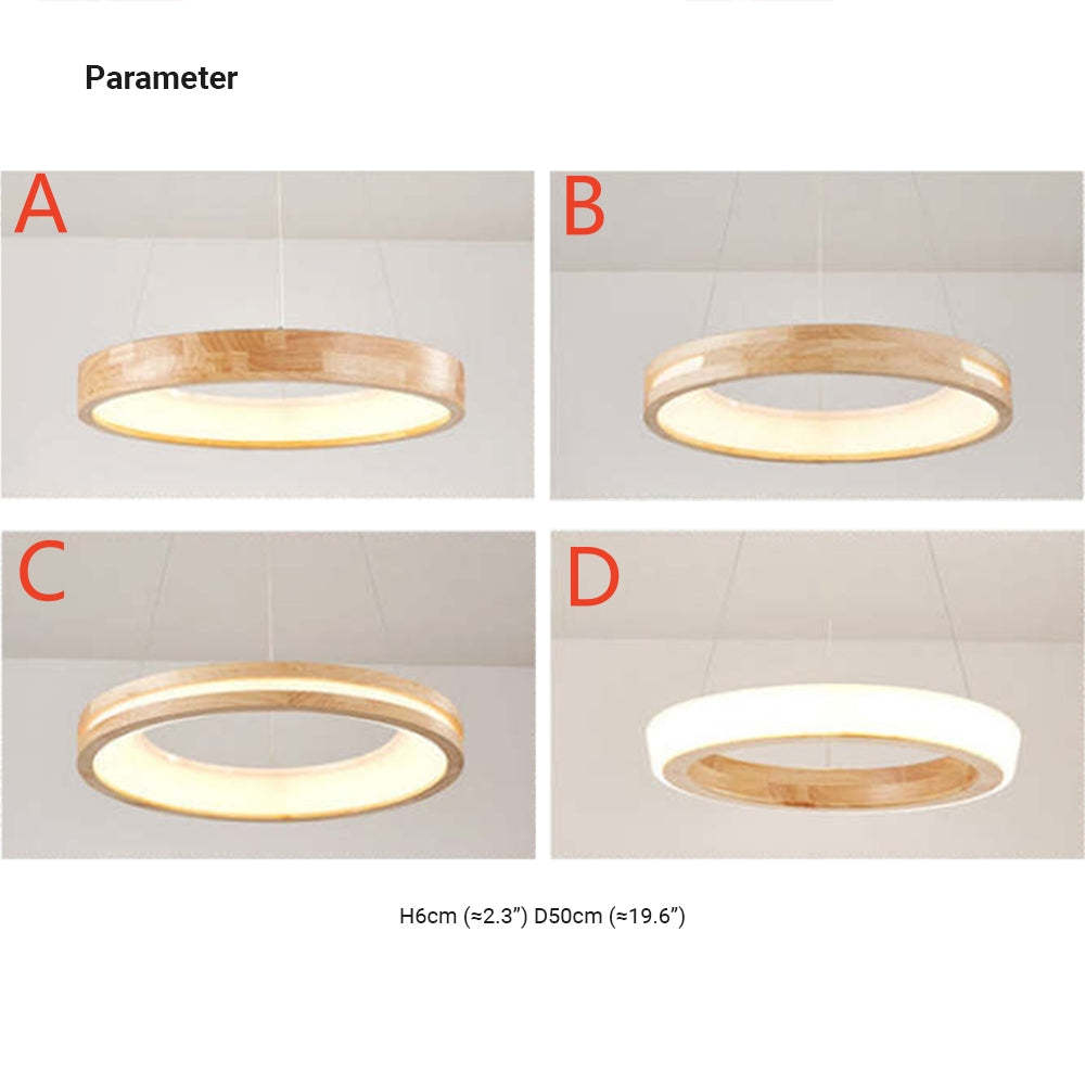 Ozawa wood ring pendant light parameters