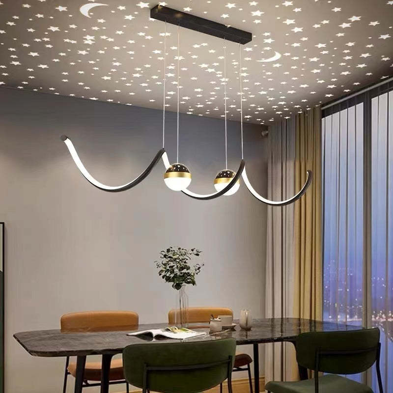 Madina Nordic Pendant Light with starry ceiling effect in dining room
