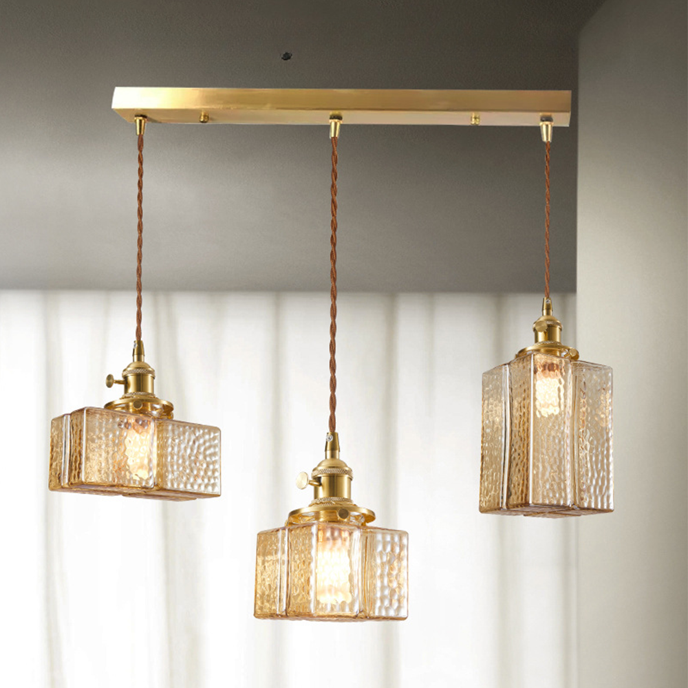 Alessio Vintage 3-Light Pendant - Glass Bottle Fixture