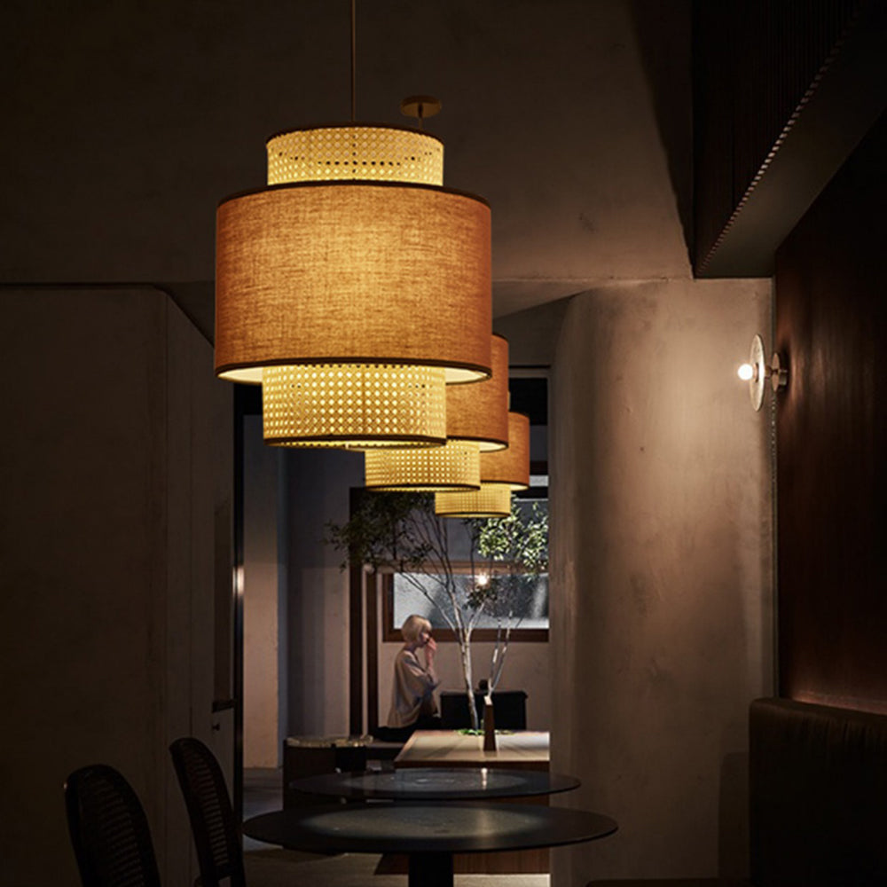 Ritta Retro Pendant Lights illuminating a dining area, Lassola lighting