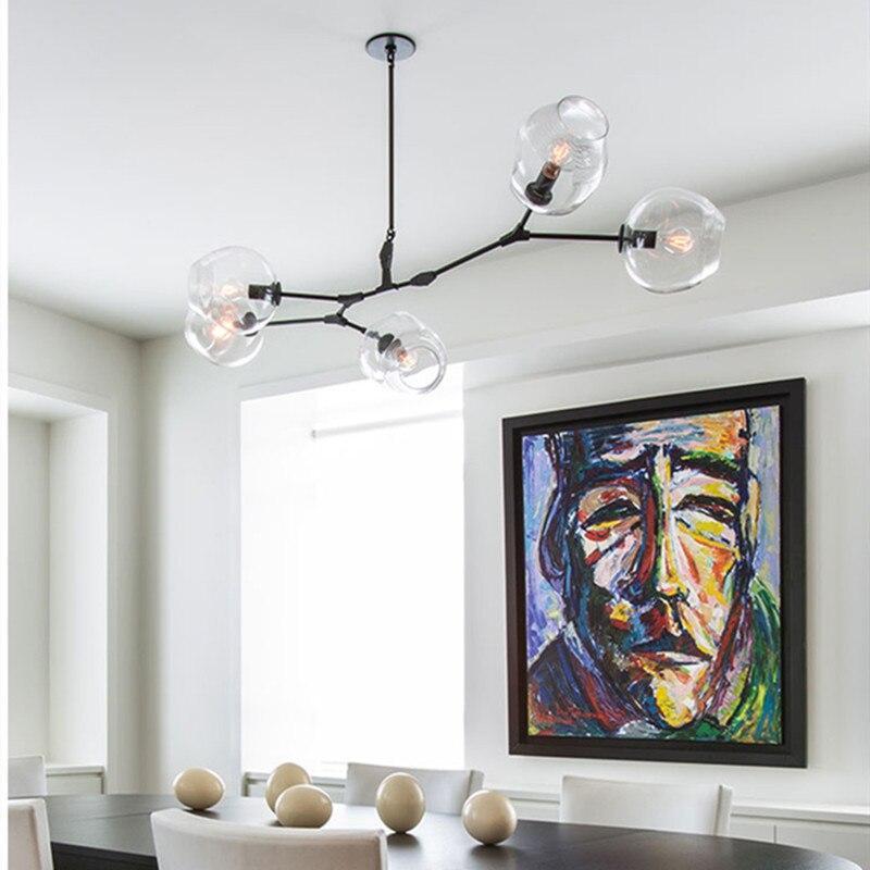 Nordic Modern Glass Pendant Light Clear Bubble Living Room | Las Sola