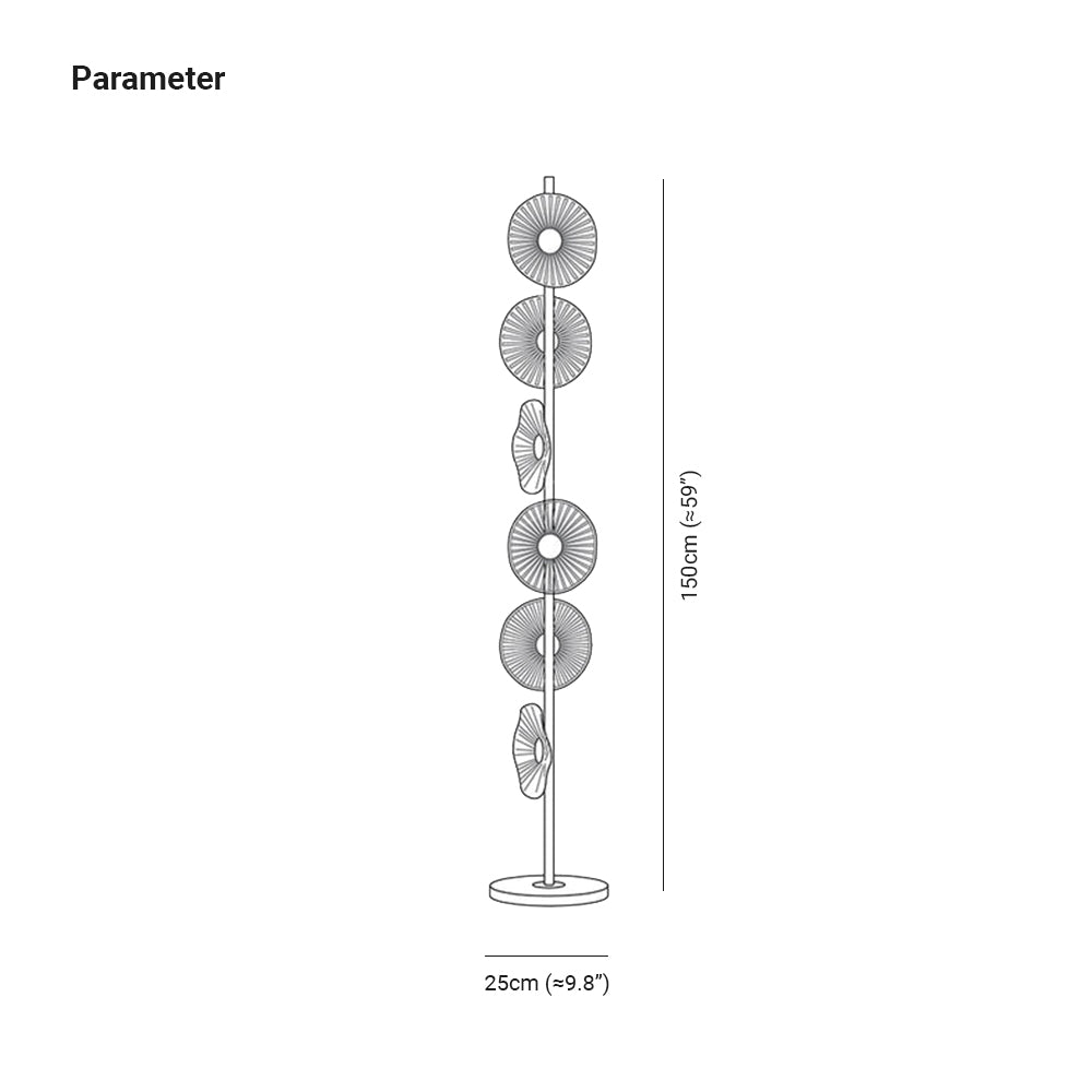 Cairns Floor Lamp Dimensions - 150cm high, modern bedroom light