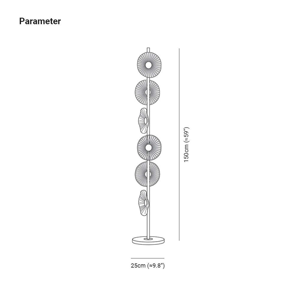 Cairns Floor Lamp Dimensions - 150cm high, modern bedroom light