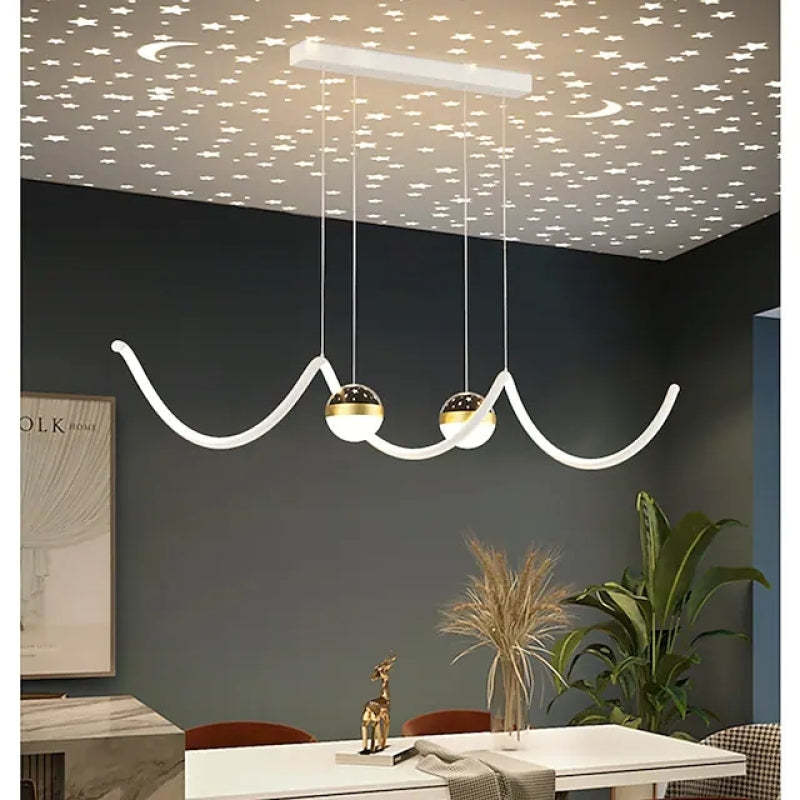 Madina Nordic Globe Wavy Metal Pendant Light in dining room, Lassola