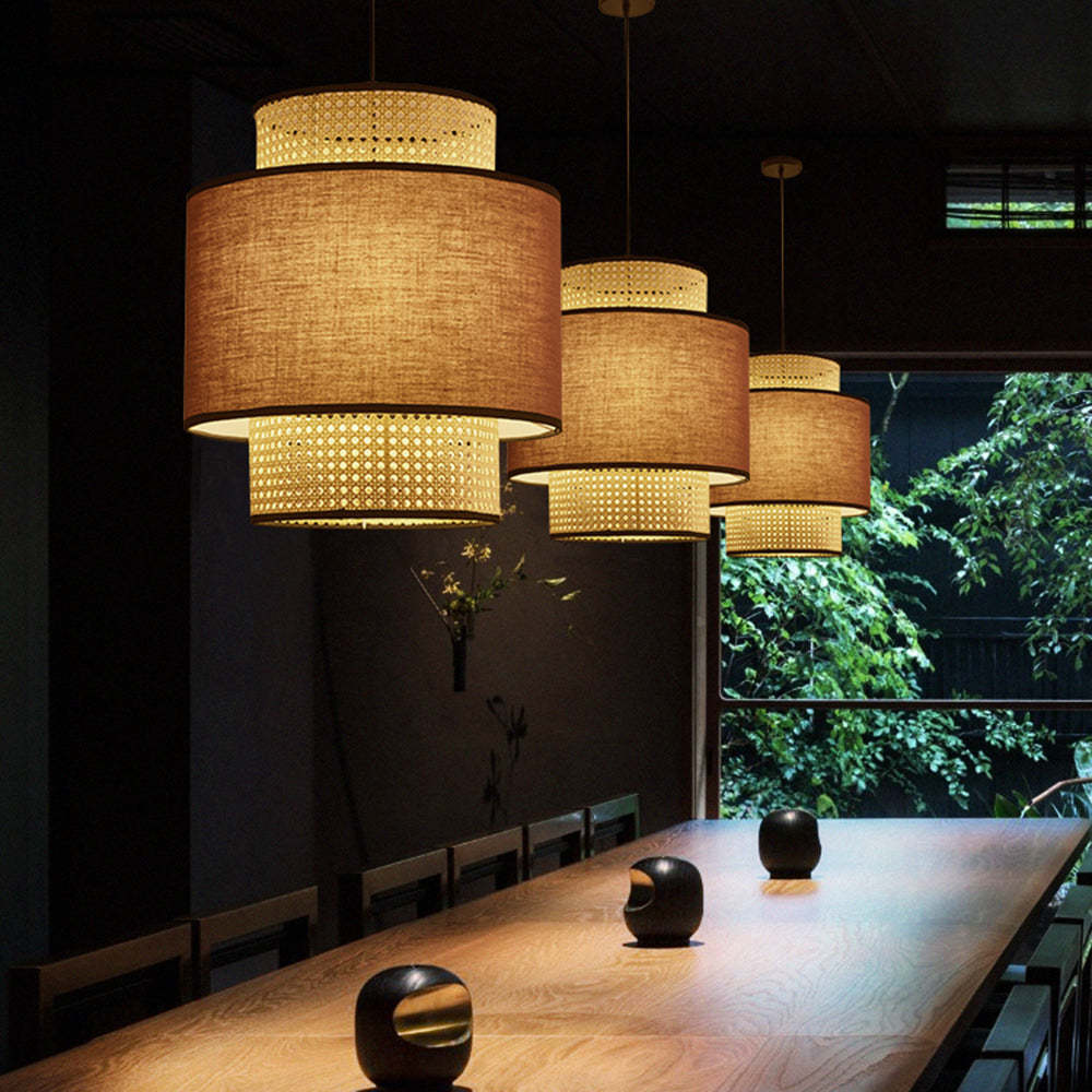 Ritta Retro Pendant Lights in a dining room setting