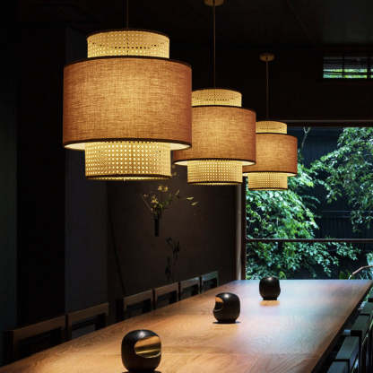 Ritta Retro Pendant Lights in a dining room setting