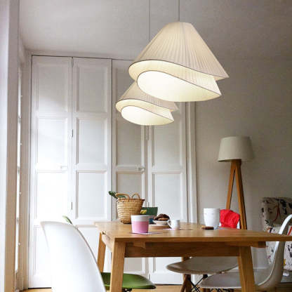 Renée Minimalist Double Overlap Fabric LED Pendant Light