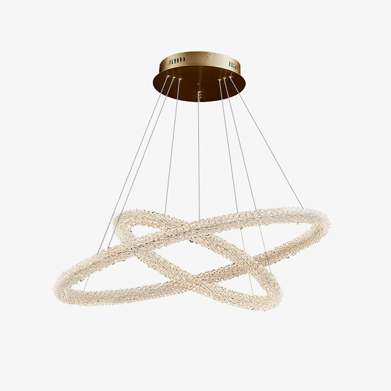 Kristy Art Deco Chandelier with crystal rings, modern lighting