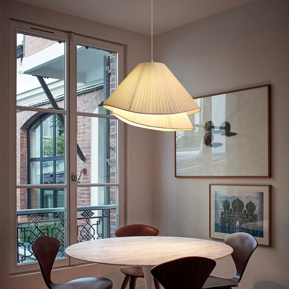 Renée Minimalist Double Overlap Fabric LED Pendant Light
