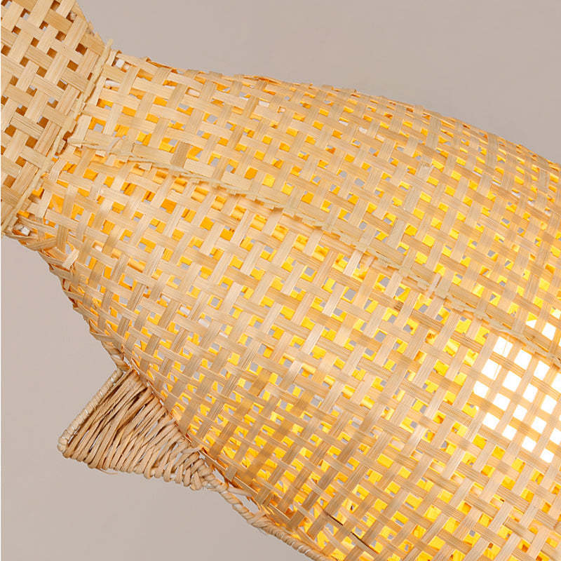 Rattan Fish Pendant Light, Art Deco Lighting