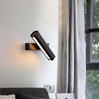 Aqsa Black Rotatable Wall Lamp in Living Room