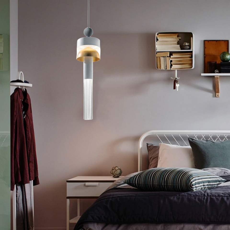 Modern bedroom with Colon tassel pendant light