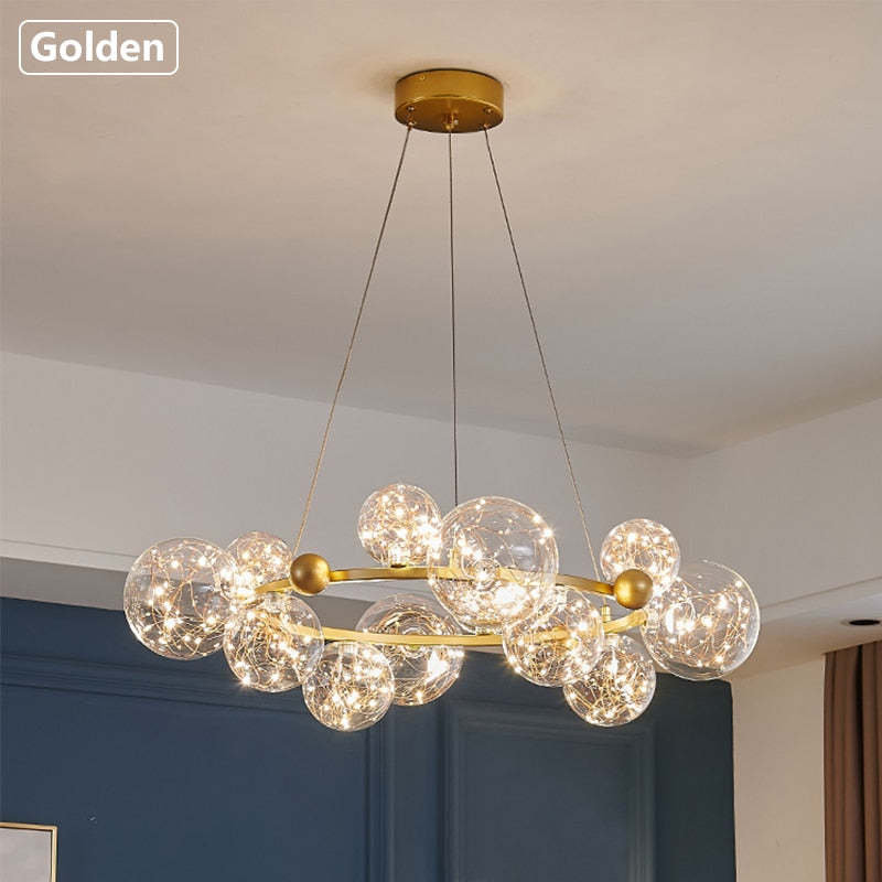 Golden Valentina Art Deco Globe Chandelier Lighting Valentina Art Deco Globe Metal Glass Chandelier