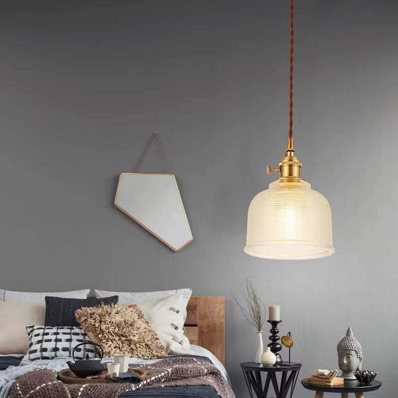Glass Art Deco Pendant Light in Bedroom