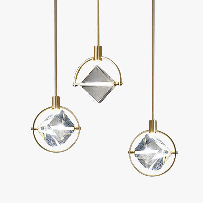 Kristy Modern Crystal Pendant Lights, geometric design