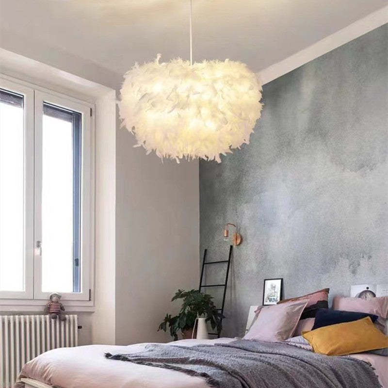 O'Moore Feather Pendant Light in Bedroom