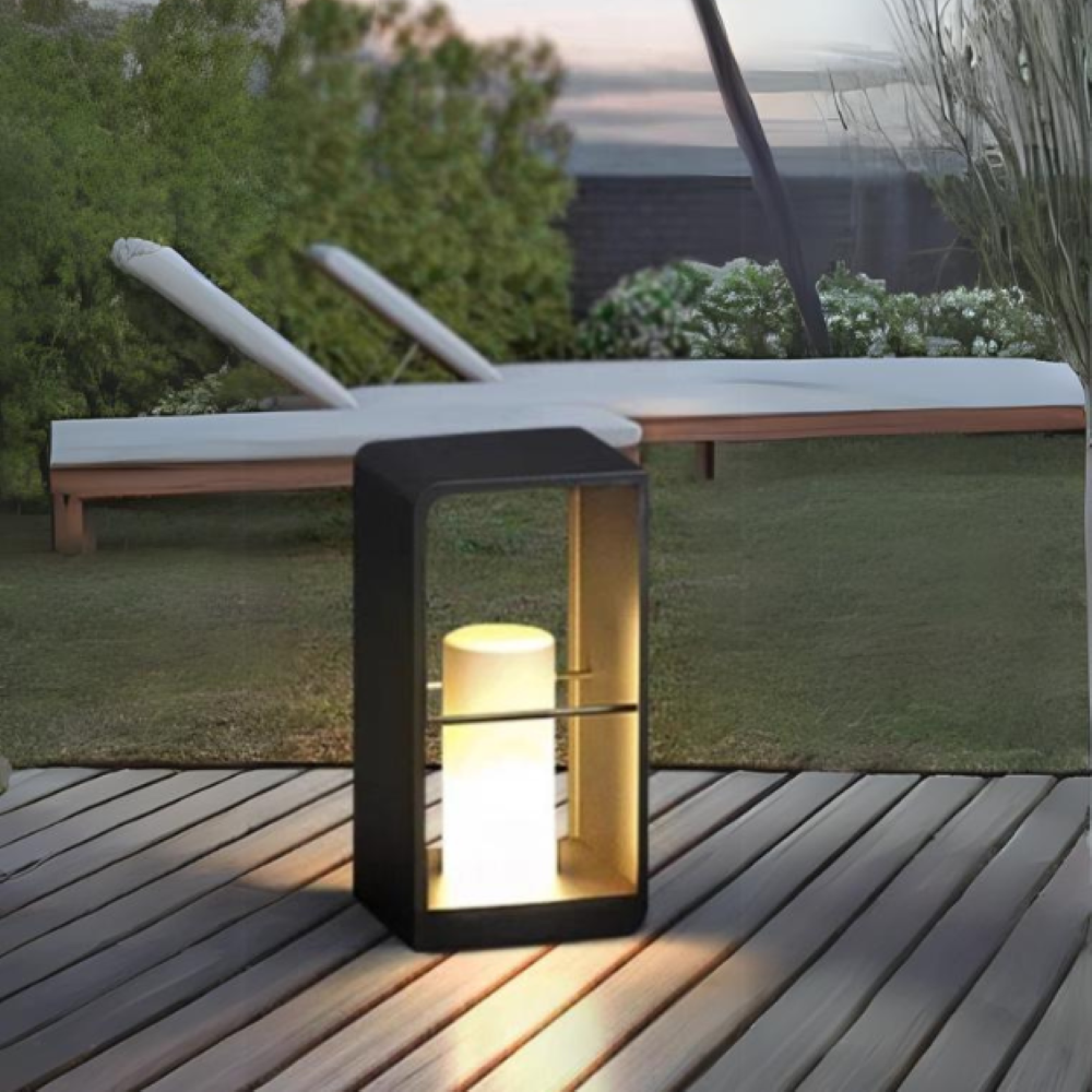 Orr Minimalist Cuboid Candle Outdoor Floor Lamp Garden