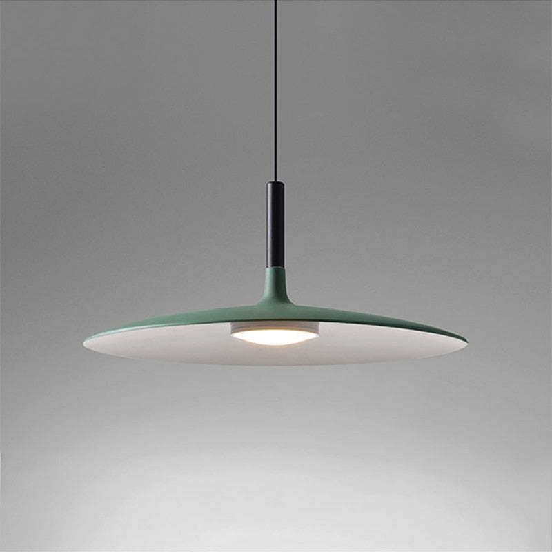 Green Plate-Shaped Pendant Light