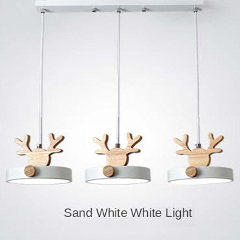 Morandi Deer Pendant Light - Sand White Finish