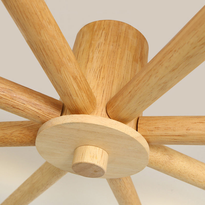 Close-up of Ozawa wooden arm ceiling light.