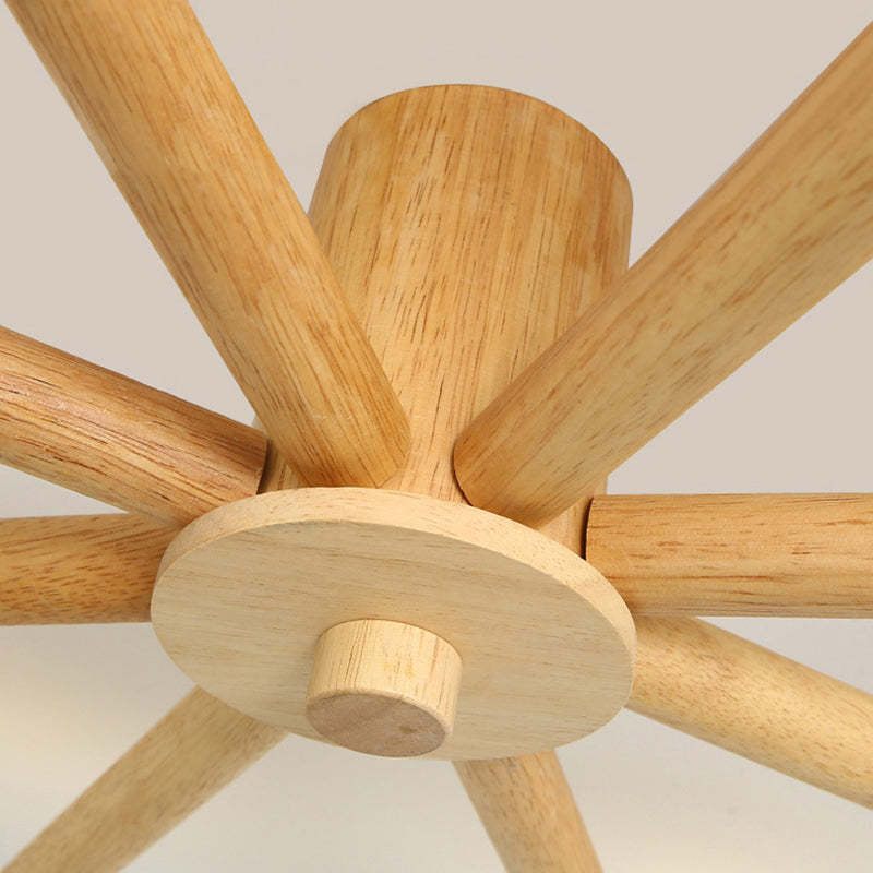 Close-up of Ozawa wooden arm ceiling light.