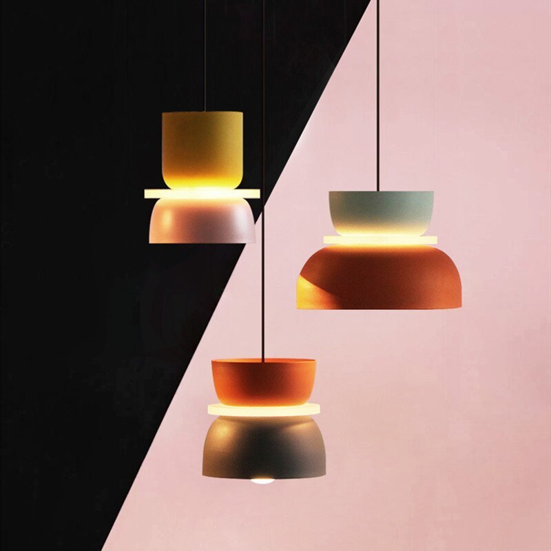 Morandi Industrial Pendant Lights, color clash design, indoor lighting
