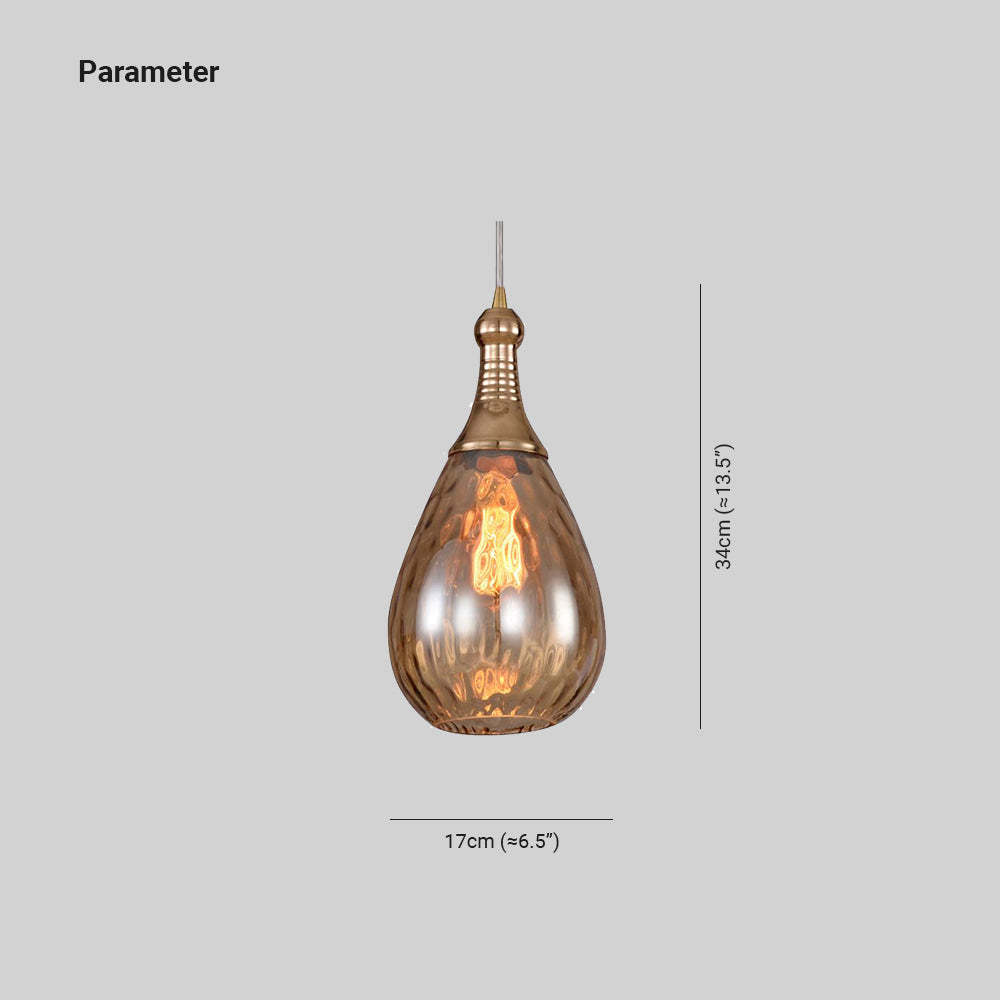 Brass teardrop pendant light dimensions. Las Sola lighting.