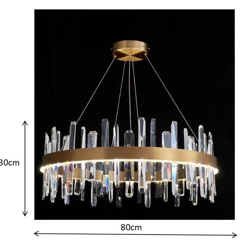 Marylin Chandelier, 80cm Modern Crystal Ring Lighting Fixture