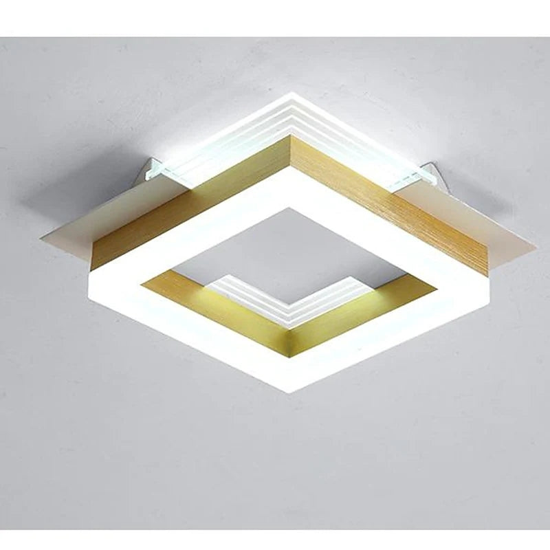 Modern square gold ceiling light, flush mount