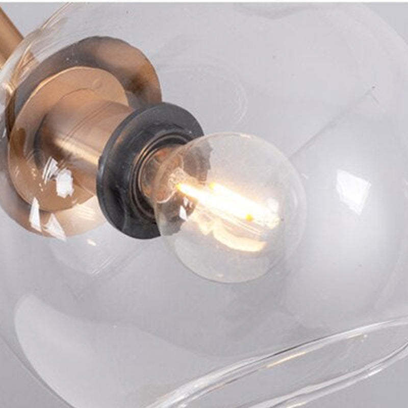 Glass globe pendant light bulb detail Valentina Modern Glass Globe Bubble Pendant Light Living Room