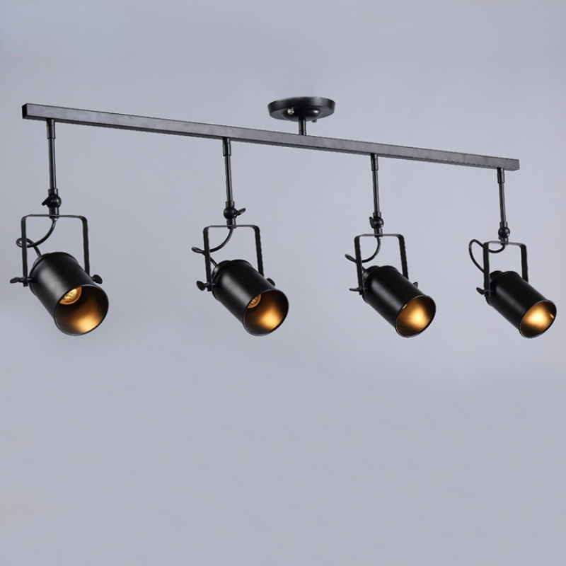 Black Alessio 4-Light Vintage Ceiling Light