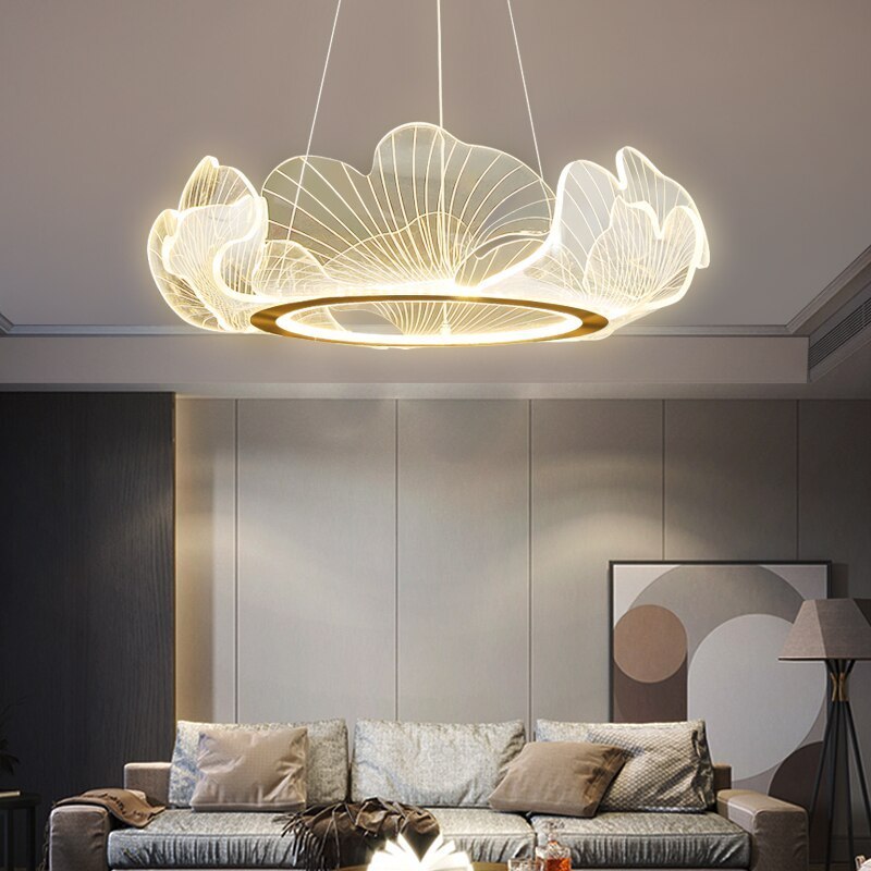Modern pendant light in living room