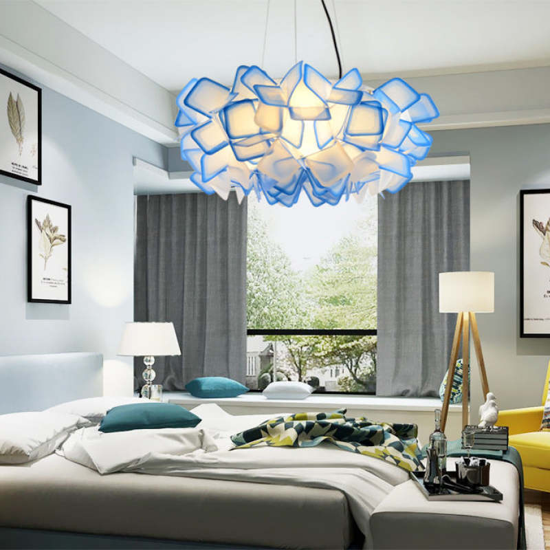 Blue Bella Flower Pendant Light in Modern Bedroom Bella Modern Decorative Flower Acrylic Pendant Light