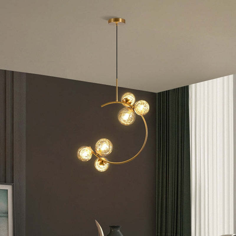Valentina Modern Pendant Light, gold finish, warm lighting
