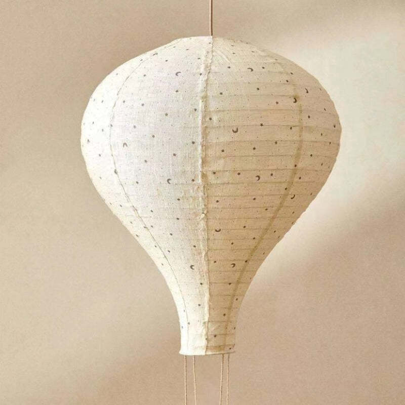 Morandi Fabric LED Ceiling Light with Star and Moon Pattern