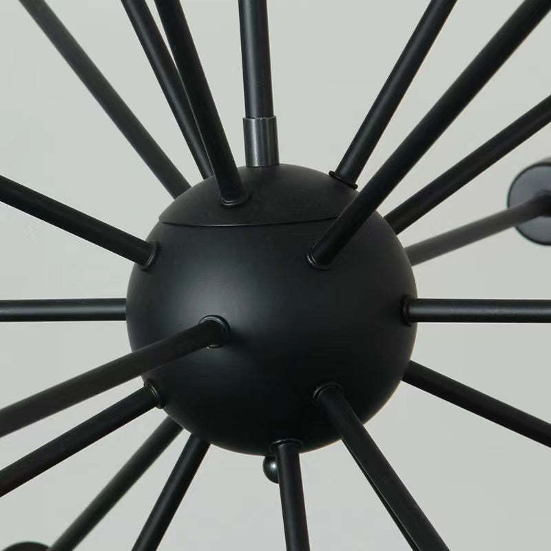 Black metal Alessio Industrial Chandelier Sputnik light.