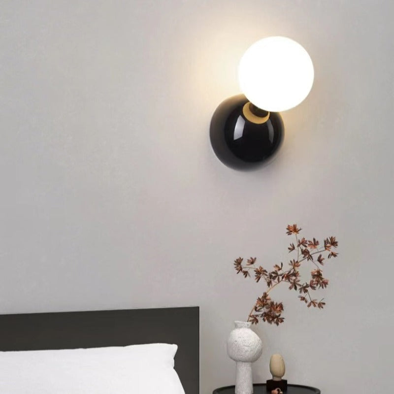 Valentina Modern Wall Lamp - Black and White Orb Design