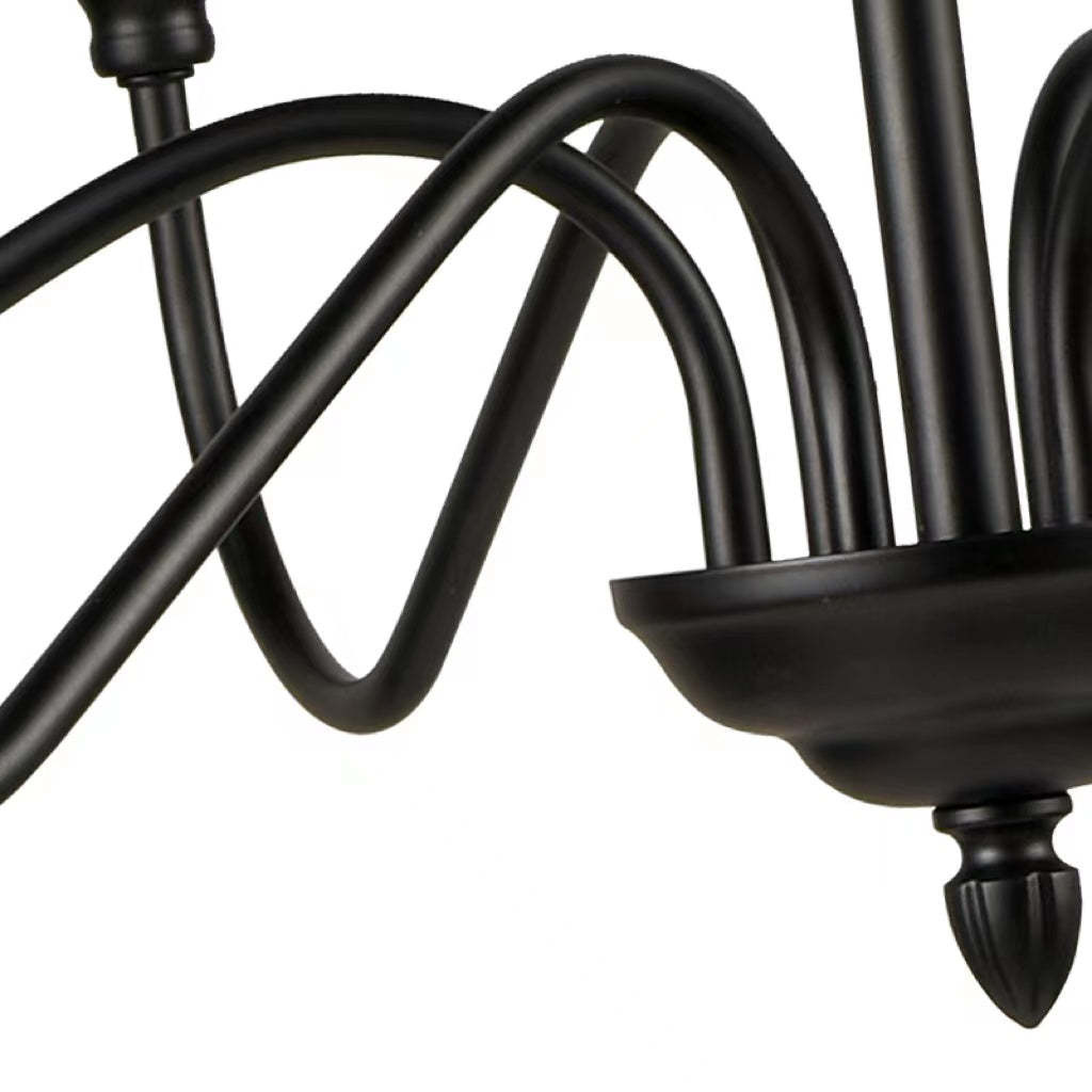 Alessio Chandelier Black Metal Detail, Curvy Arms