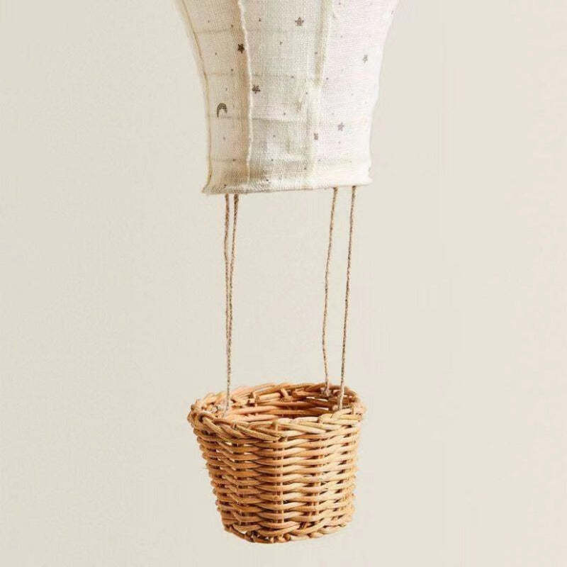 Morandi Fabric Ceiling Light, Woven Basket Detail, Star Pattern