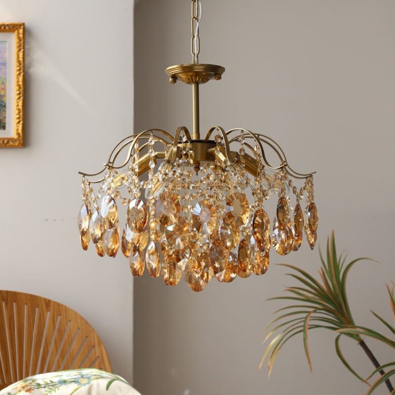 Marilyn Retro Chandelier with Amber Crystals