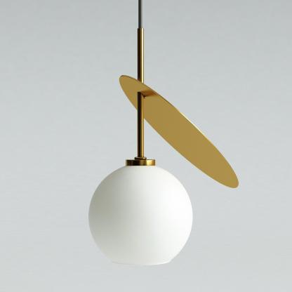 White Valentina pendant light with gold accent, Las Sola.